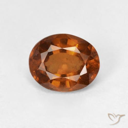 0.98ct Натуральный Medium Dark-Orange Гранат Гессонит, Овал, VVS-VS