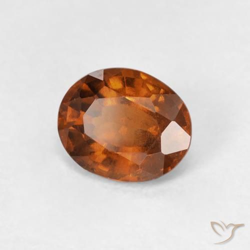 0.98 карата, натуральный Medium Dark-Orange Гранат Гессонит, Овал, VVS-VS