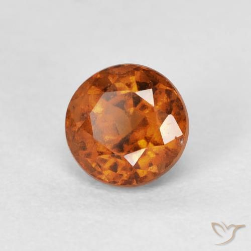 0.90 карата, натуральный Medium Dark-Orange Гранат Гессонит, Круглый, VVS-VS