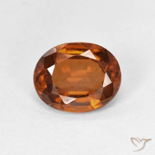 1.60ct Натуральный Medium Dark-Orange Гранат Гессонит, Овал, VVS-VS