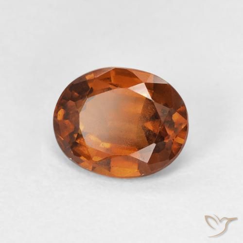 1.60 карата, натуральный Medium Dark-Orange Гранат Гессонит, Овал, VVS-VS