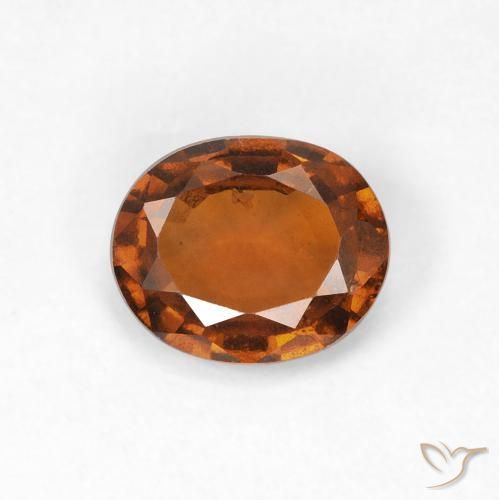 1.14ct Натуральный Темно-оранжевый Гранат Гессонит, Овал, VVS-VS