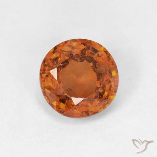 0.96ct Натуральный Medium Dark-Orange Гранат Гессонит, Круглый, Чистота VS