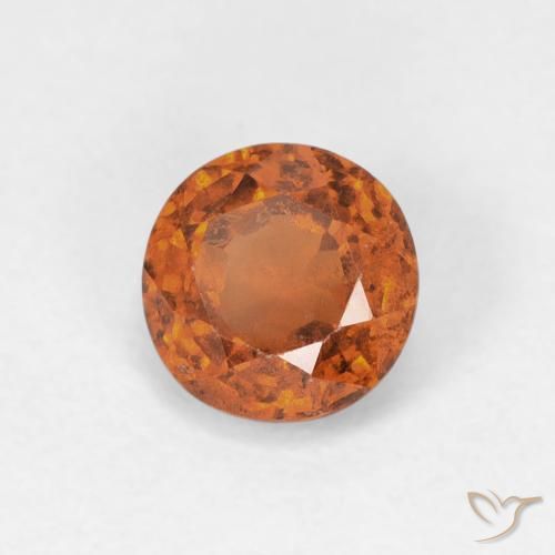 0.96 карата, натуральный Medium Dark-Orange Гранат Гессонит, Круглый, Чистота VS