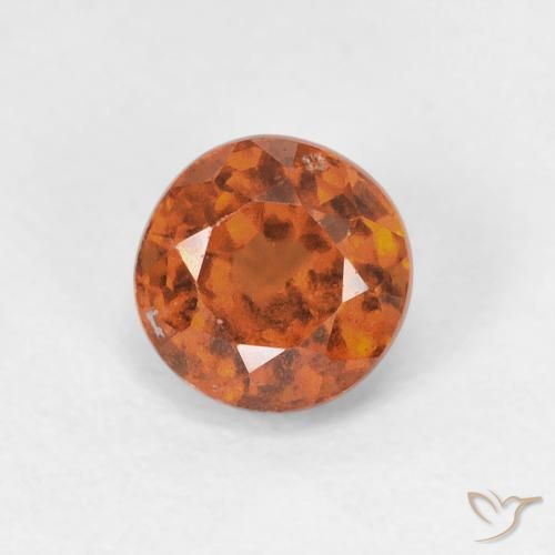 1.10ct Натуральный Темно-оранжевый Гранат Гессонит, Круглый, Чистота VS