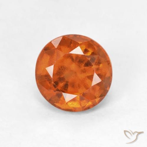 1.01ct Натуральный Темно-оранжевый Гранат Гессонит, Круглый, Чистота VS