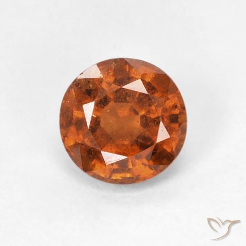 1.06ct Натуральный Темно-оранжевый Гранат Гессонит, Круглый, Чистота VS