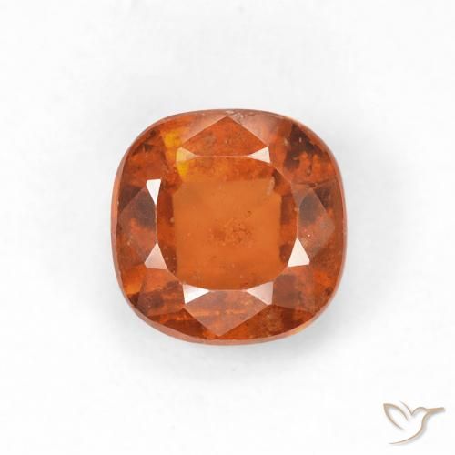 1.33ct Натуральный Темно-оранжевый Гранат Гессонит, Подушка, Чистота VS