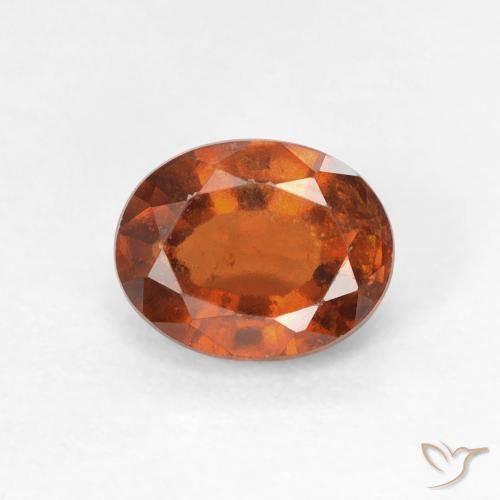 1.37ct Натуральный Темно-оранжевый Гранат Гессонит, Овал, Чистота VS