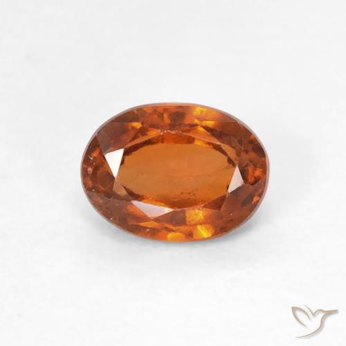0.83ct Натуральный Medium Dark-Orange Гранат Гессонит, Овал, Чистота VS