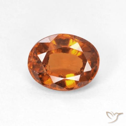 1.41ct Натуральный Средний апельсин Гранат Гессонит, Овал, Чистота VS