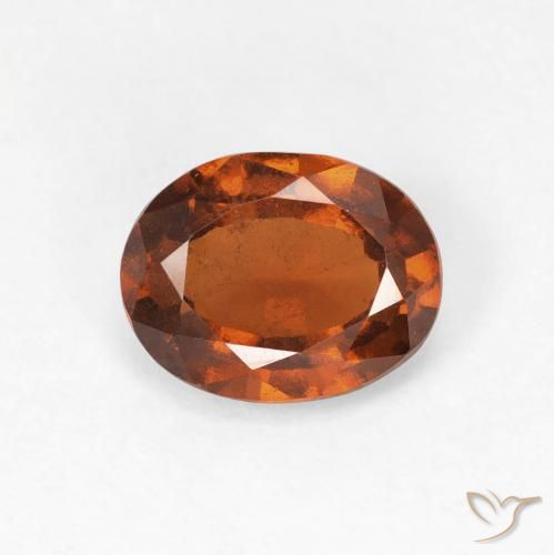 1.41ct Натуральный Янтарный Апельсин Гранат Гессонит, Овал, Чистота VS