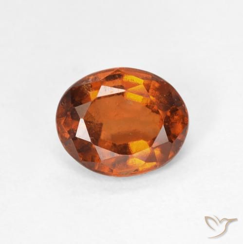 1.34ct Натуральный Темно-оранжевый Гранат Гессонит, Овал, Чистота VS