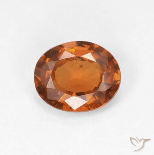 1.18ct Натуральный Medium Dark-Orange Гранат Гессонит, Овал, Чистота VS