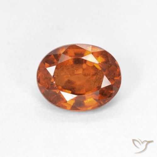 1.29ct Натуральный Medium Dark-Orange Гранат Гессонит, Овал, Чистота VS