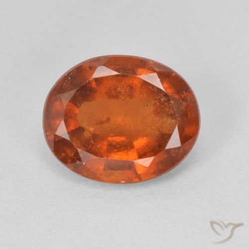 1.98ct Натуральный Темно-оранжевый Гранат Гессонит, Овал, Чистота VS