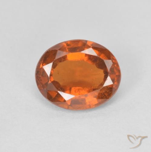 1.37ct Натуральный Красновато-оранжевый Гранат Гессонит, Овал, Чистота VS