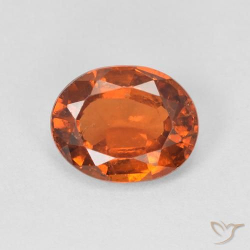 1.53ct Натуральный Красновато-оранжевый Гранат Гессонит, Овал, Чистота VS