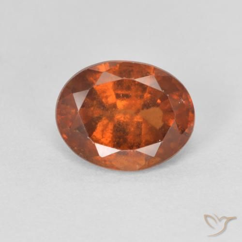 1.53ct Натуральный Темно-оранжевый Гранат Гессонит, Овал, Чистота VS