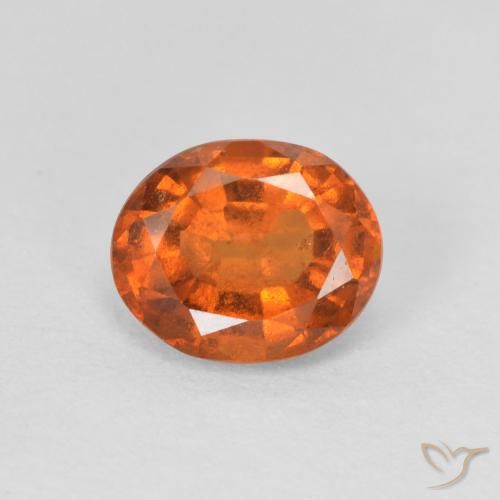1.39ct Натуральный Темно-оранжевый Гранат Гессонит, Овал, Чистота VS