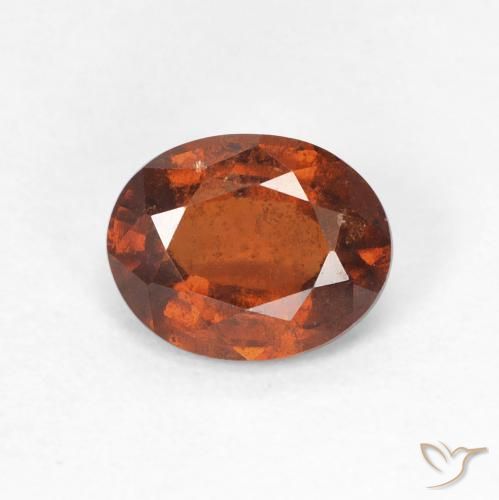 1.45ct Натуральный Янтарный Апельсин Гранат Гессонит, Овал, Чистота VS