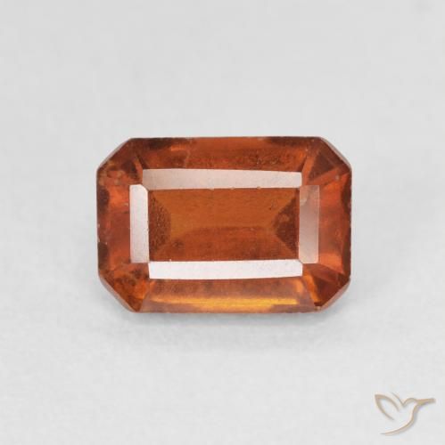 1.69ct Натуральный Красновато-оранжевый Гранат Гессонит, Изумрудная огранка, VS-SI