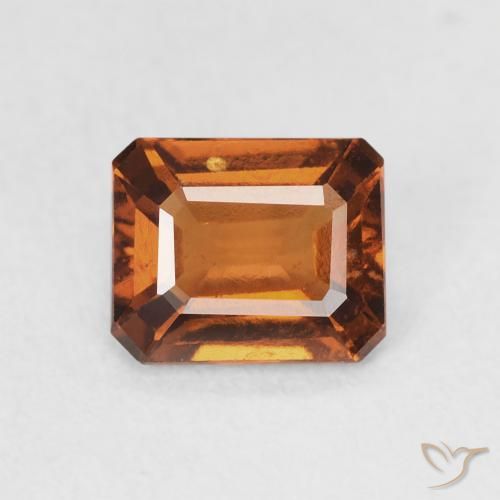 1.18ct Натуральный Средний апельсин Гранат Гессонит, Изумрудная огранка, VVS-VS