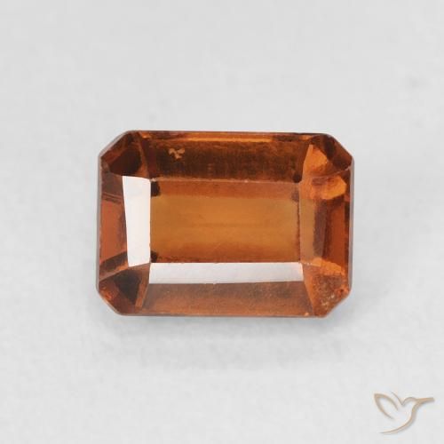 1.50ct Натуральный Темно-оранжевый Гранат Гессонит, Изумрудная огранка, VVS-VS