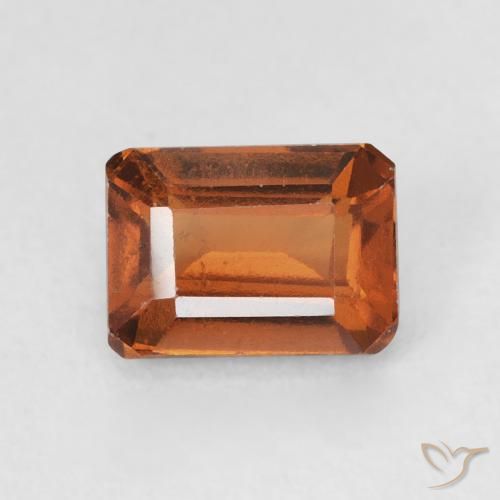 1.50ct Натуральный Medium Dark-Orange Гранат Гессонит, Изумрудная огранка, VVS-VS