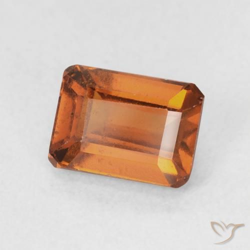 1.50 карата, натуральный Medium Dark-Orange Гранат Гессонит, Октагон / Изумрудная Огранка, VVS-VS