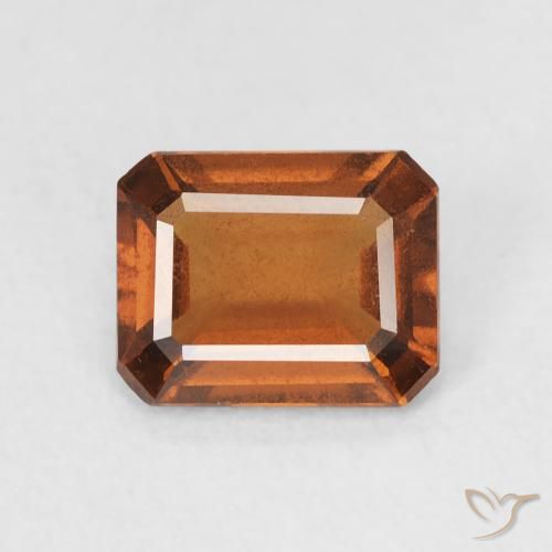 1.27ct Натуральный Medium Dark-Orange Гранат Гессонит, Изумрудная огранка, VVS-VS