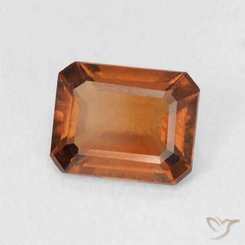 1.27 карата, натуральный Medium Dark-Orange Гранат Гессонит, Октагон / Изумрудная Огранка, VVS-VS
