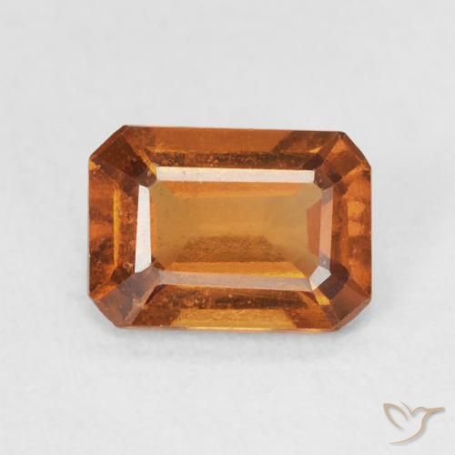1.50ct Натуральный Темно-оранжевый Гранат Гессонит, Изумрудная огранка, VVS-VS