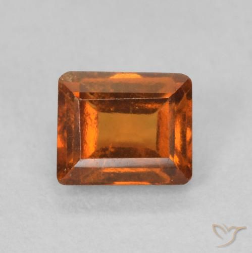 0.66ct Натуральный Средний апельсин Гранат Гессонит, Огранка Багет, Чистота VS