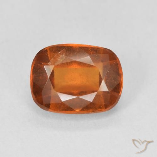 2.17ct Натуральный Красновато-оранжевый Гранат Гессонит, Подушка, Чистота VS