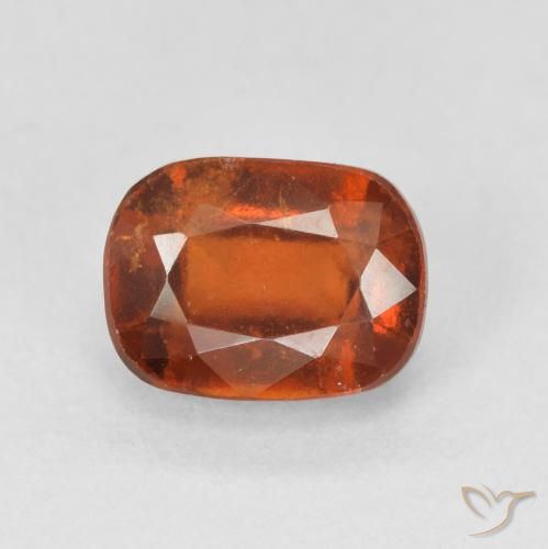 2.43ct Натуральный Красновато-оранжевый Гранат Гессонит, Подушка, Чистота VS