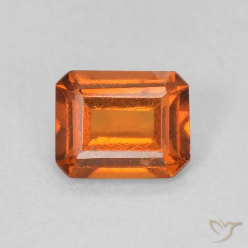 0.83ct Натуральный Огонь Оранжевый Гранат Гессонит, Изумрудная огранка, Чистота VS