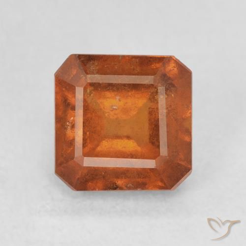 2.03ct Натуральный Темно-оранжевый Гранат Гессонит, Изумрудная огранка, Чистота VS