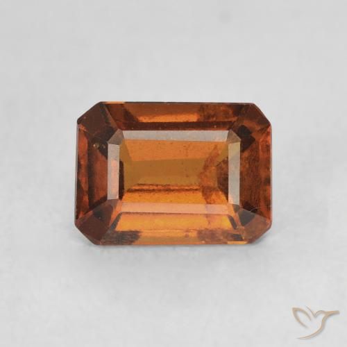 1.26ct Натуральный Средний апельсин Гранат Гессонит, Изумрудная огранка, Чистота VS