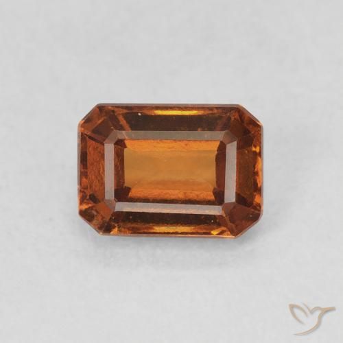 1.14ct Натуральный Средний апельсин Гранат Гессонит, Изумрудная огранка, VVS-VS