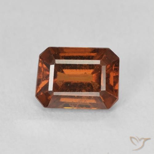 1.18ct Натуральный Средний апельсин Гранат Гессонит, Изумрудная огранка, VVS-VS