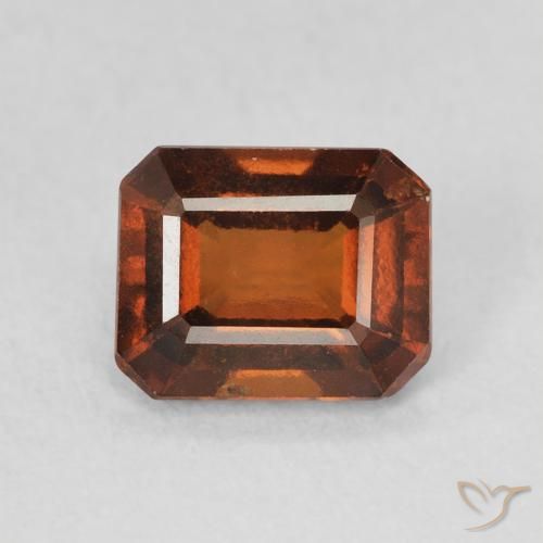 1.49ct Натуральный Средний апельсин Гранат Гессонит, Изумрудная огранка, VVS-VS