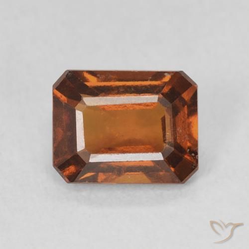 1.50ct Натуральный Темно-оранжевый Гранат Гессонит, Изумрудная огранка, VVS-VS