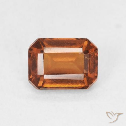 1.06ct Натуральный Темно-оранжевый Гранат Гессонит, Изумрудная огранка, Чистота VS