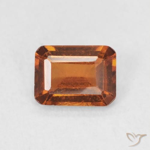 0.86ct Натуральный Темно-оранжевый Гранат Гессонит, Изумрудная огранка, Чистота VS
