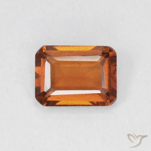 1.40ct Натуральный Темно-оранжевый Гранат Гессонит, Изумрудная огранка, VVS-VS