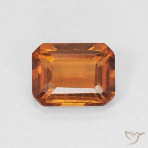 1.12ct Натуральный Medium Dark-Orange Гранат Гессонит, Изумрудная огранка, VVS-VS