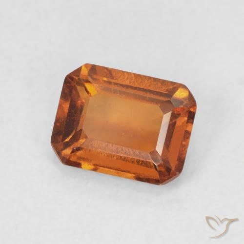 1.12 карата, натуральный Medium Dark-Orange Гранат Гессонит, Октагон / Изумрудная Огранка, VVS-VS