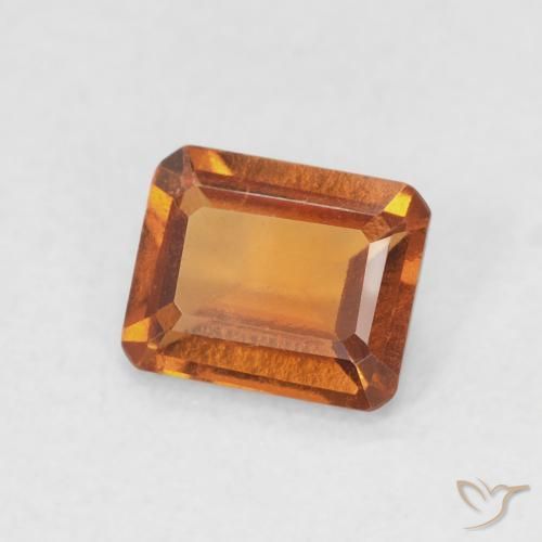 0.82 карата, натуральный Medium Dark-Orange Гранат Гессонит, Октагон / Изумрудная Огранка, VVS-VS