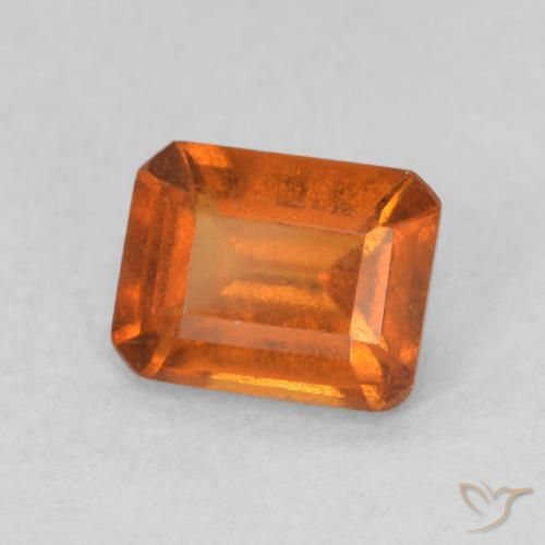 1.00 карата, натуральный Medium Dark-Orange Гранат Гессонит, Октагон / Изумрудная Огранка, Чистота VS